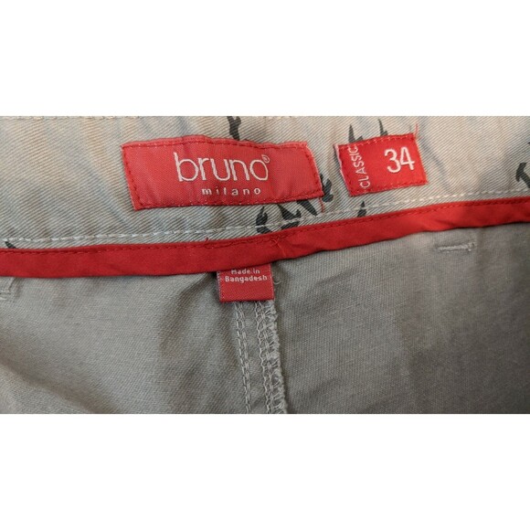 Bruno Milano Shorts  Men's Size 34   Sailboat Bird Print Flat Front Khaki Chino - Picture 4 of 7